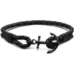 Mens Bracelet TOM HOPE  CARBON HO.TM0232 Leather Black Anchor