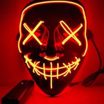 LED Light up Purge Mask för Halloween och Cosplay - ADTOBAST - Röd - Storlek 19x17x8cm