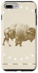 Coque pour iPhone 7 Plus/8 Plus Bison Buffalo Stars Animaux Sépia Marron Blanc Tourbillon Bordure