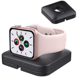 TiMOVO Charger Stand Compatible with Apple Watch, Cable Management Carrying Case Storage Cover Portable Charging Station Dock Fit iWatch Series 6/SE/5/4/3/2/1 (44mm/42mm/40mm/38mm), Black