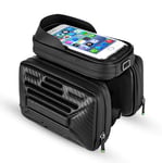Bike Phone Bag Miracle Bike Bag Top Tube Cell Phone Holder Bag Water Resistant Hard Shell Bike Storage Bag Compatible With IPhone 11 X XR Xs Max 7 8 Plus Samsung Galaxy S10+/S9+/S8+