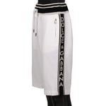 DOLCE & GABBANA King DG Logo Cotton Sweatshorts Bermudas Shorts White 13669