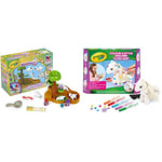 CRAYOLA Washimals Pets - Dinosaur Waterfall Playset | Includes Washable Marker Pens & Inks | Ideal for Kids Aged 3+ & Colour 'n' Style Unicorn | Colour Your Own Unicorn Again and Again