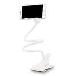 Mobile Phone Holder - Flexible 360 Rotation Clip Mobile Cell Phone Holder Lazy Bed Desktop Bracket Mount Stand Phone Clip Holder - White