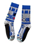STAR WARS | Mens R2D2 Robot Droid Blue Grey Socks | One Size UK 6-11 EU 40-46