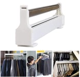FKDEKUZI Extendable Heavy Duty Closet Rod Pull Out 35-60cm Clothes Hanger Rail Adjustable Wardrobe White Clothing Rail,201 Stainless Steel (Size : 350mm/13.8inch)