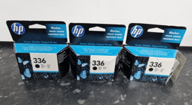 HP 336 Black Original Ink Cartridge Page Yield 220 (P/N C9362EE) - Job Lot x3