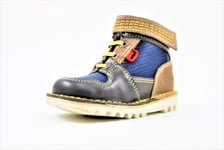 Kickers Sneakerize HI Boy's Leather Grey Boots (Numeric_9)