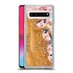 Head Case Designs Official Monika Strigel Rose My Garden Gold Clear Hybrid Liquid Glitter Compatible for Samsung Galaxy S10 5G
