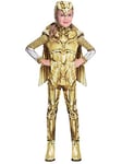 Amscan 9906678 - Kids Official Warner Bros Wonder Woman Gold Girls Fancy Dress Costume Age: 8-10 Yrs