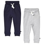 Minymo 2-Pack Mjukisbyxor Dark Navy/Grey | Blå | 104 cm