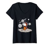 Womens Peanuts - Snoopy Planets And Starfield V-Neck T-Shirt