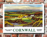 TU81 Vintage GWR Cornwall Great Western & Southern Railway Travel Poster Re-Print - A2+ (610 x 432mm) 24" x 17"