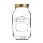 Kilner 1 Litre Round Glass Screw Top Lid Preservation Storage Jar