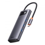 Baseus Metal Gleam Series 6 in 1 USB Type C HUB dockningsstation - 3 x USB 3.2 Gen. 1 / 1 x Strömförsörjning / 1 x SD-kortläsare