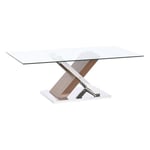 Soffbord i modern stil brun, silver mdf, stål 120 cm