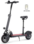 Foldable Electric Scooter with Detachable Seat,Up to 93.2 Miles Long-Range Battery,Up to 31 MPH,APP Control,Portable and Folding Adults Electric Scooter for Short Daily Commutes and Trips,Black