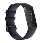 Fitbit Charge 3 / Charge 4 - Silikone armbånd str. L - Mørkeblå