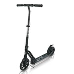 Zinc Voyager - Black, 200mm Big Wheel Folding Commuter Kick Scooter, Height Adjustable With Front Suspension, Kids/Adult, 8+