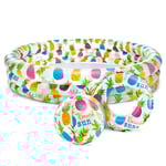 Set: uppblåsbar pool 132 x 28 cm + boll och ring INTEX 59469
