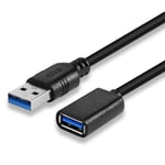 UYGHHK USB 3.0 Extension Cable A Male to A Female USB Extension Lead, USB Extender Cable for Card Reader, Keyboard, Printer, Scanner, Camera, Oculus Rift, PS (50cm)