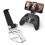 Newseego Xbox Series S/X Controller Phone Mount Clip, Foldable Mobile Phone Holder Bracket for Game Controller, Smartphone Clamp Game Clip for Xbox Series S/X Wireless Controllers-Clear