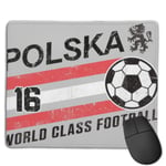 Euro 2016 Football Poland Polska Ball Grey Customized Designs Non-Slip Rubber Base Gaming Mouse Pads for Mac,22cm×18cm， Pc, Computers. Ideal for Working Or Game