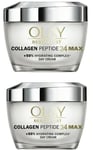 2 Box Olay Regenerist Collagen Peptide 24 Max +50% Day Cream Fragrance Free 50ml