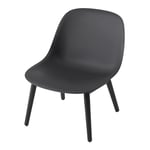 Fiber Lounge Chair Wood Base Black/ Black