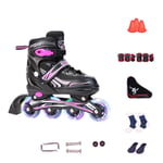Four rounds Roller inline Skates Women Boy girl Kids，DOT certified aluminum alloy bracket,Eight wheels flash，ABEC-7 bearing，PP shoe shell, PU wheels inline Skates (Color : A, Size : L(39-42))