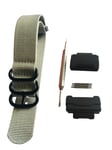 HD Conversion RAF 5 Ring Nylon Watch Band Strap Adapters(16mm) Kit for GShock MIL-Shock DW-5600 DW-6900 G-5700 GA-100 GDF-100 GL-7200 GLS-5600 Series (Gray)