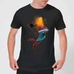 Captain Marvel Nebula Flight Men's T-Shirt - Black - 4XL