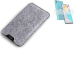 Felt case sleeve for Motorola Moto E22s grey protection pouch