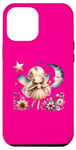 iPhone 15 Pro Max Hot Pink, Beautiful Fairy Under the Moon with flowers Star Case