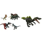 Jurassic World Dominion Survival Instincts Dinosaur Toys, set of 4 Action Figures, Blue & Dominion Roar Strikers Ichthyovenator Dinosaur Action Figure, Roaring Sound, Chomp Attack