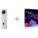 Ricoh Theta SC2 -360-kamera, valkoinen + Pinnacle Studio 26 Ultimate