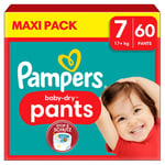 Pampers Baby-Dry Pants, størrelse 7 Extra Large 17+ kg, Maxi Pack (1 x 60 Bukser