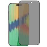 iPhone 15 Pro Max Skjermbeskytter i Glass m. Privacy - Full-fit - Svart Kant