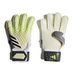 adidas Unisex Goalkeeper Gloves (Fingersave) Pred Gl MTC Fs White/Lucid Lemon/Black, IA0877, 8-