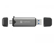 Natec Scarab 3 Kortläsare SD/MICRO SD USB 3.1 (USB-A &amp; USB-C) - Svart