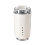 Kaffemugg, Isolerad Mugg Dryckesbehållare 320ml, Stor Kapacitet Rese-kaffekopp med Lock för Kalla och Varma Drycker[HK] 7.65cmx7.65cmx14cm White