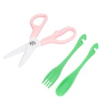 Baby Scissors Fork Spoon Set Ceramics Safe Wear Resisting Anti Rust Baby Cut Rhs