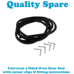 Neue Neutral Neutro New Home Universal 4 Sided Cooker Oven Door Seal & Clips