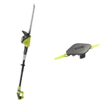 Ryobi ONE+ 18V RPT184520 Cordless Pole Hedge Trimmer, 45cm Blade (with 1x2.0Ah Battery) & Double Serrated Blades Head for RAC155 Edger Black