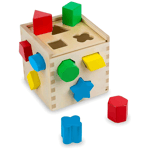 Melissa & Doug Wooden Shape Sorting Cube Toy 12 Piece Playset -10575