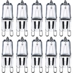 G9 Halogenlampor 230V 25W 2800K Varmvit Klar G9 Kapsellampa Dimbar, 10-pack [Energiklass G]