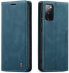 Coque Compatible Avec Samsung Galaxy S20fe 4g/5g,Anti-Choc Housse En Cuir Premium Flip Case Portefeuille Etui,Bleu