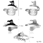 Cute Halloween Ghost Witch Broom Finger Ring Open Rings Party Co A5