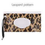 Wet Wipes Bag Napkin Storage Box Cosmetic Pouch Leopard Pattern