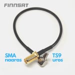Finnsat sma-naaras/ts9 20 cm antennikaapeli